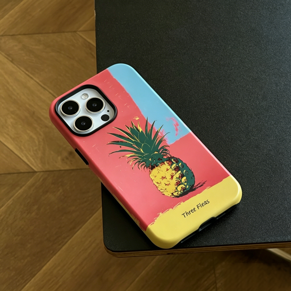 Artistic Pineapple Abstract Color Block Phone Case Double-layer Film Print