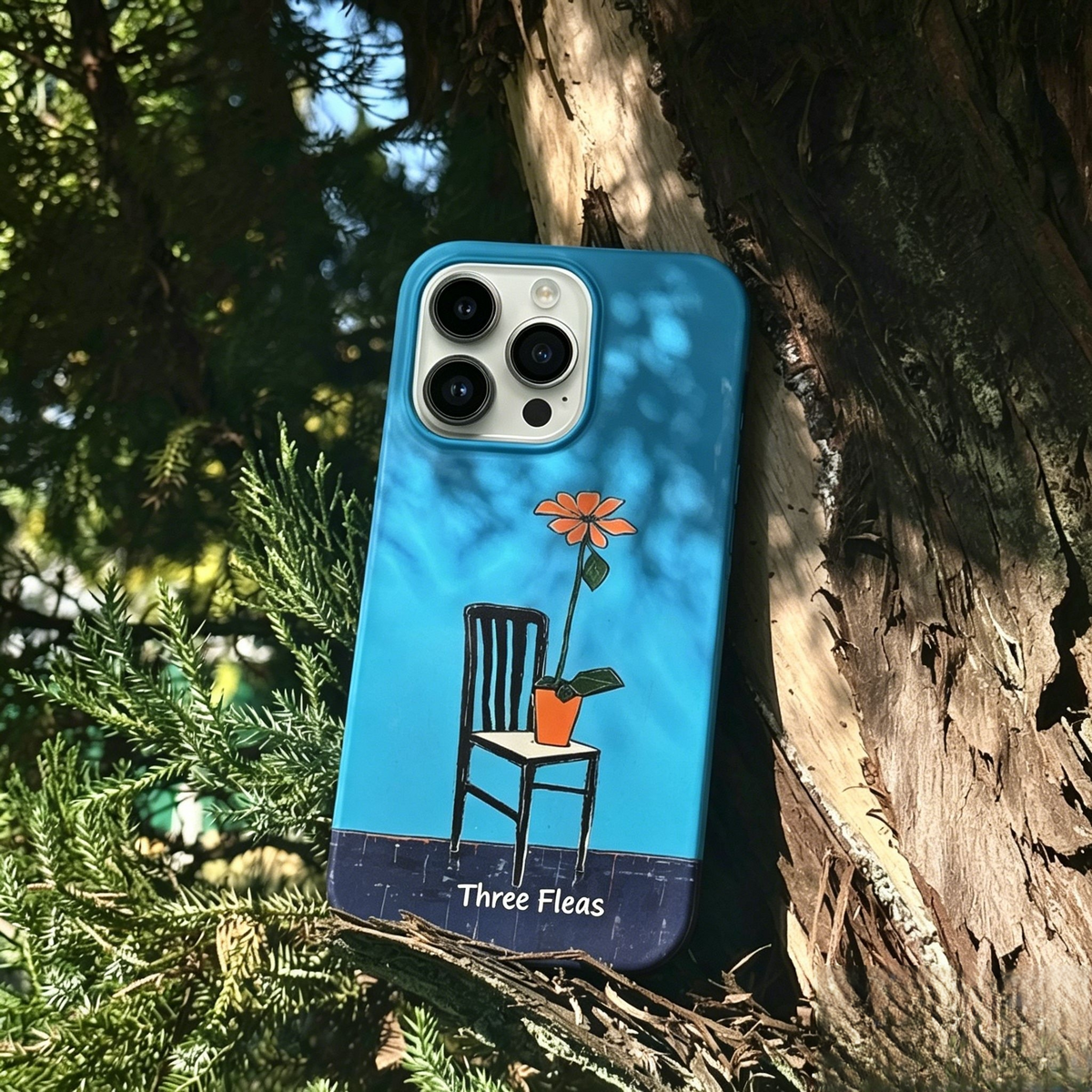 Artistic Chair with A Potted Flower Phone Case Double-layer Film Print