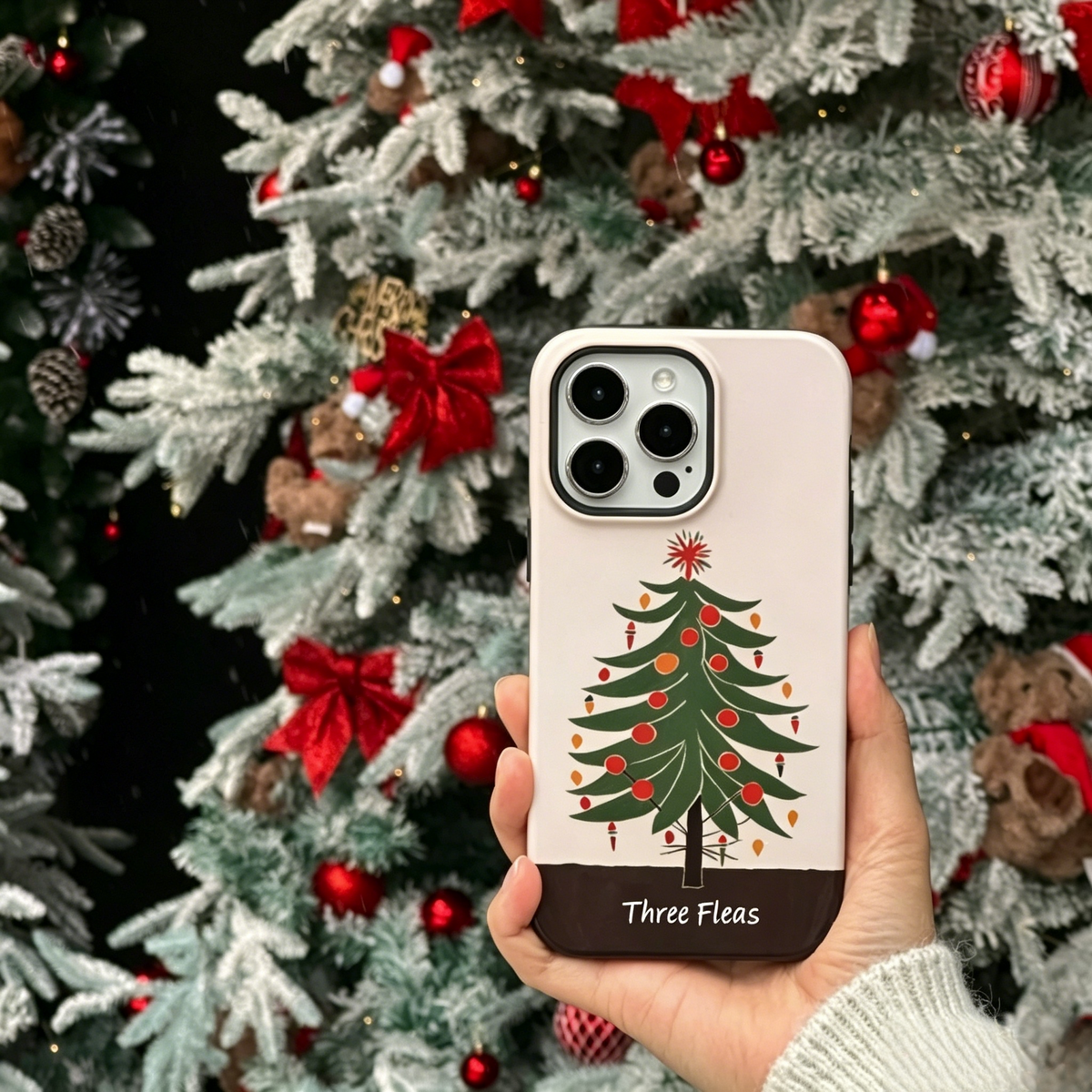 Artistic Christmas Tree Phone Case Double-layer Film Print