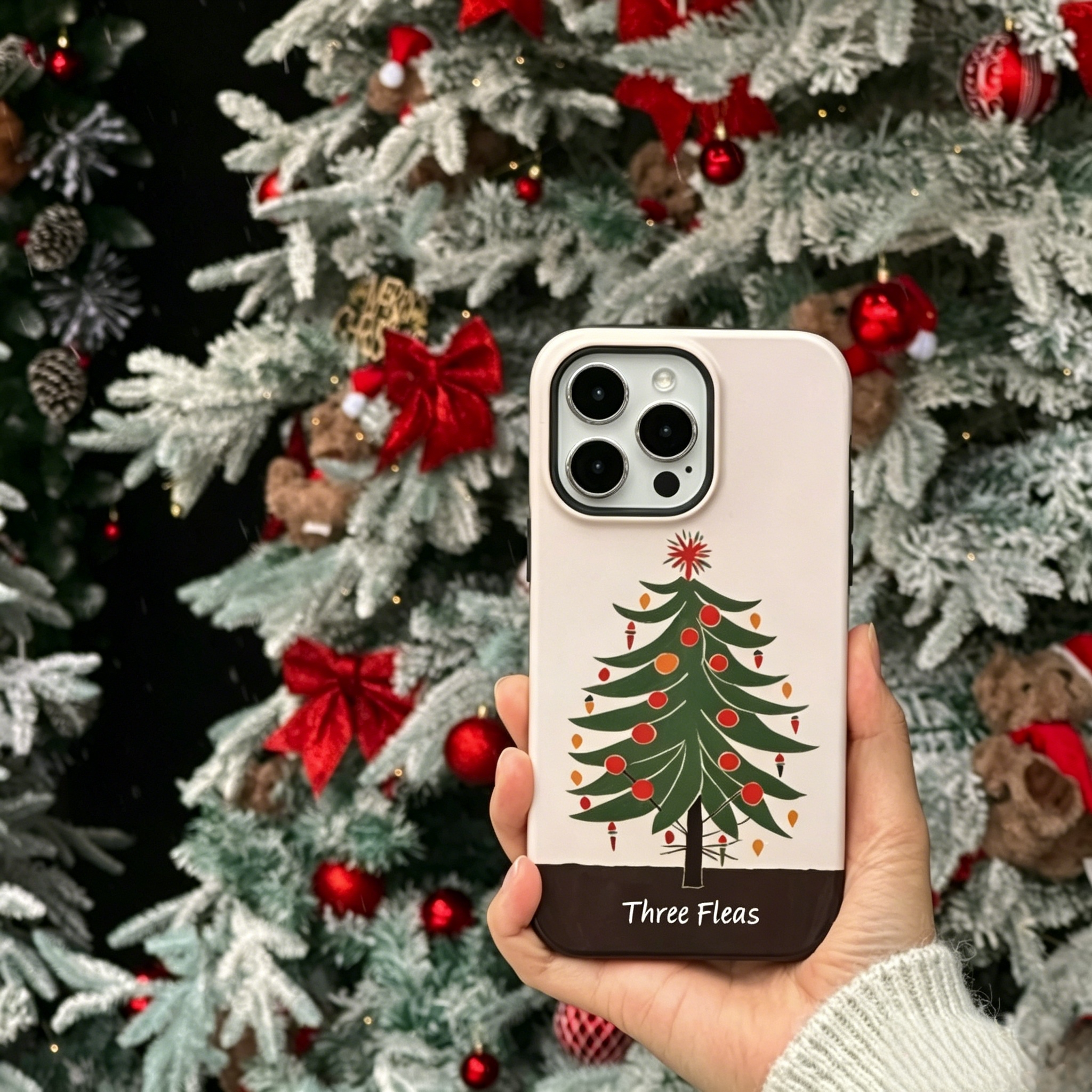 Artistic Christmas Tree Phone Case Double-layer Film Print