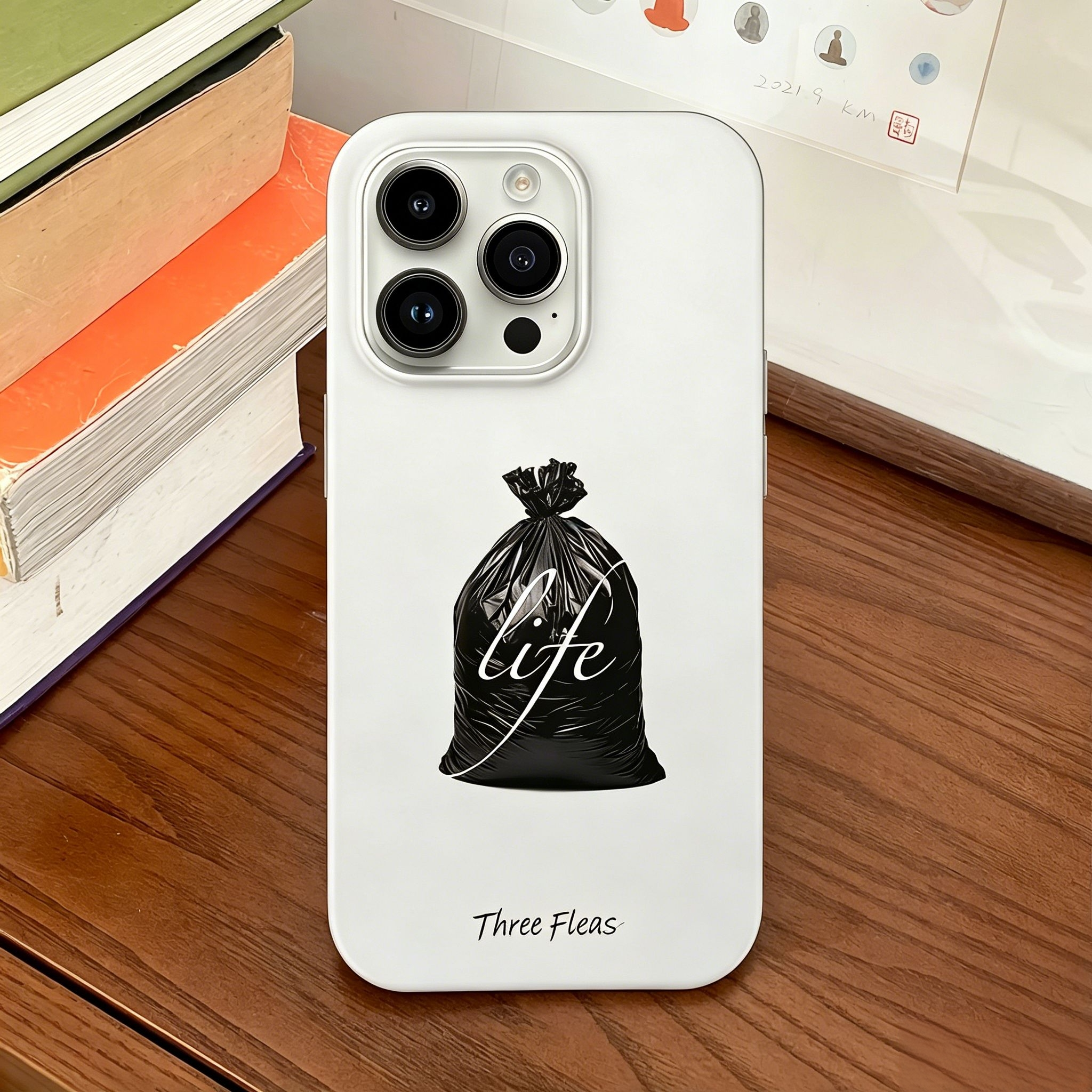 Abstract Modern Art "Life" Trash Bag Phone Case Double-layer Film Print