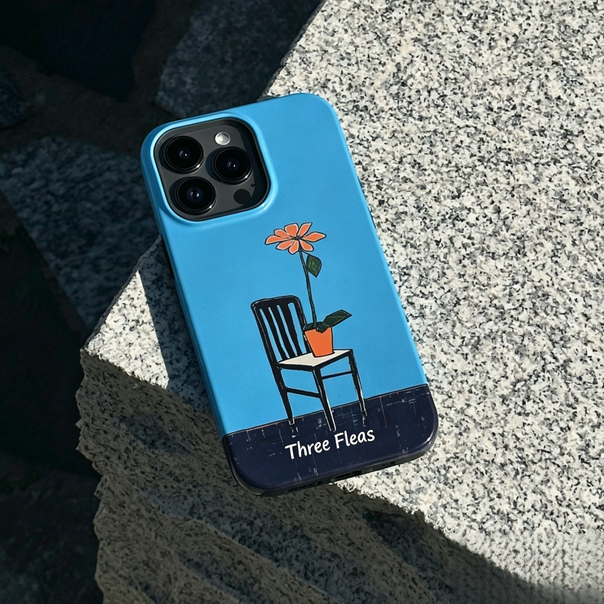 Artistic Chair with A Potted Flower Phone Case Double-layer Film Print