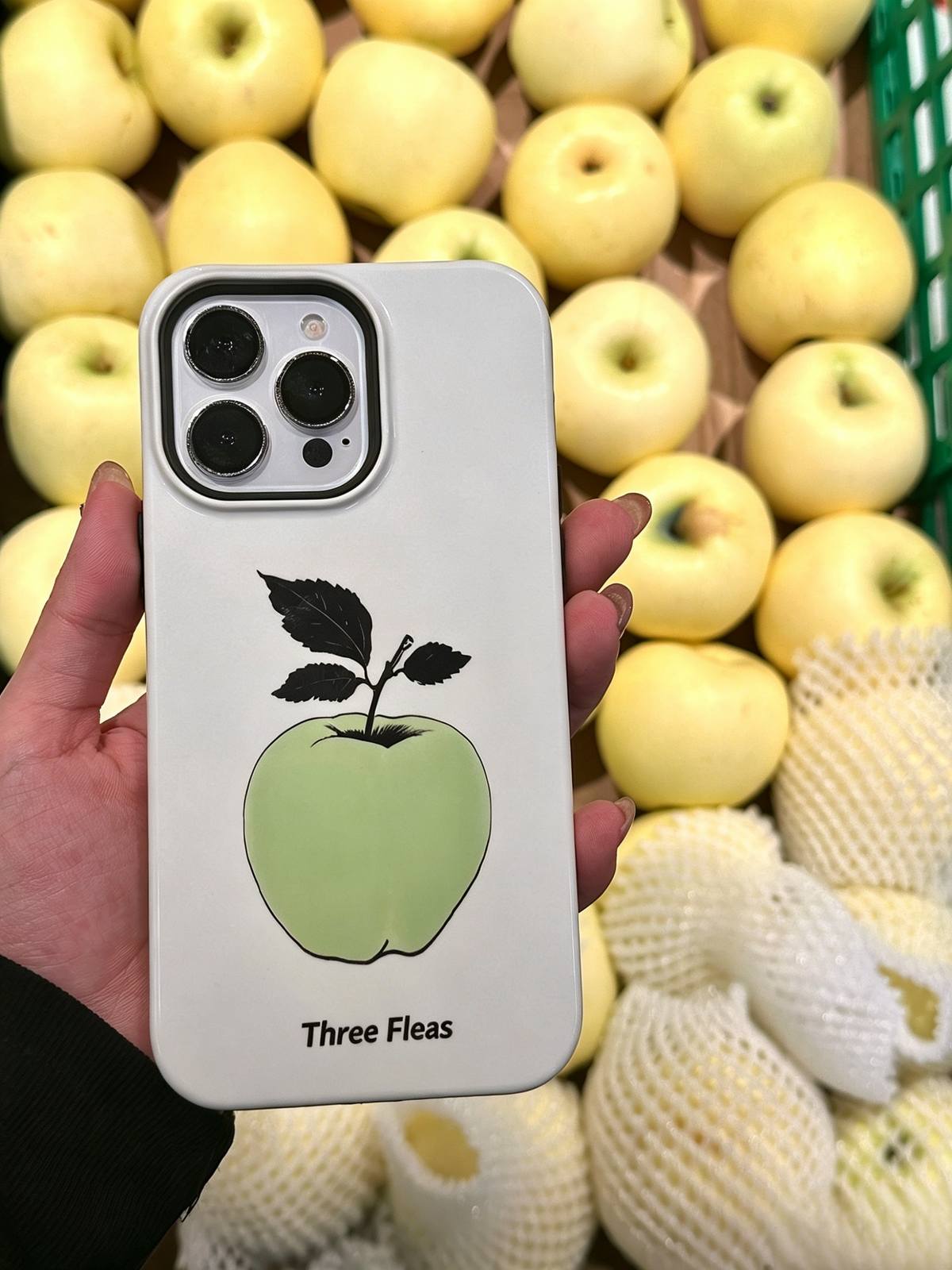 Minimalist Green Apple Phone Case Double-layer Film Print