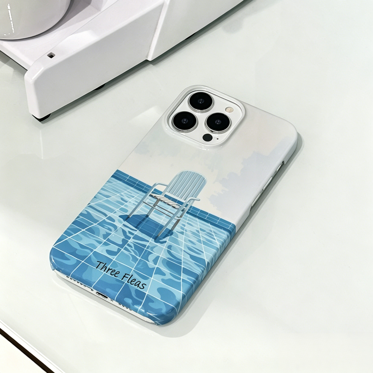 Artistic Poolside Chair Phone Case Double-layer Film Print