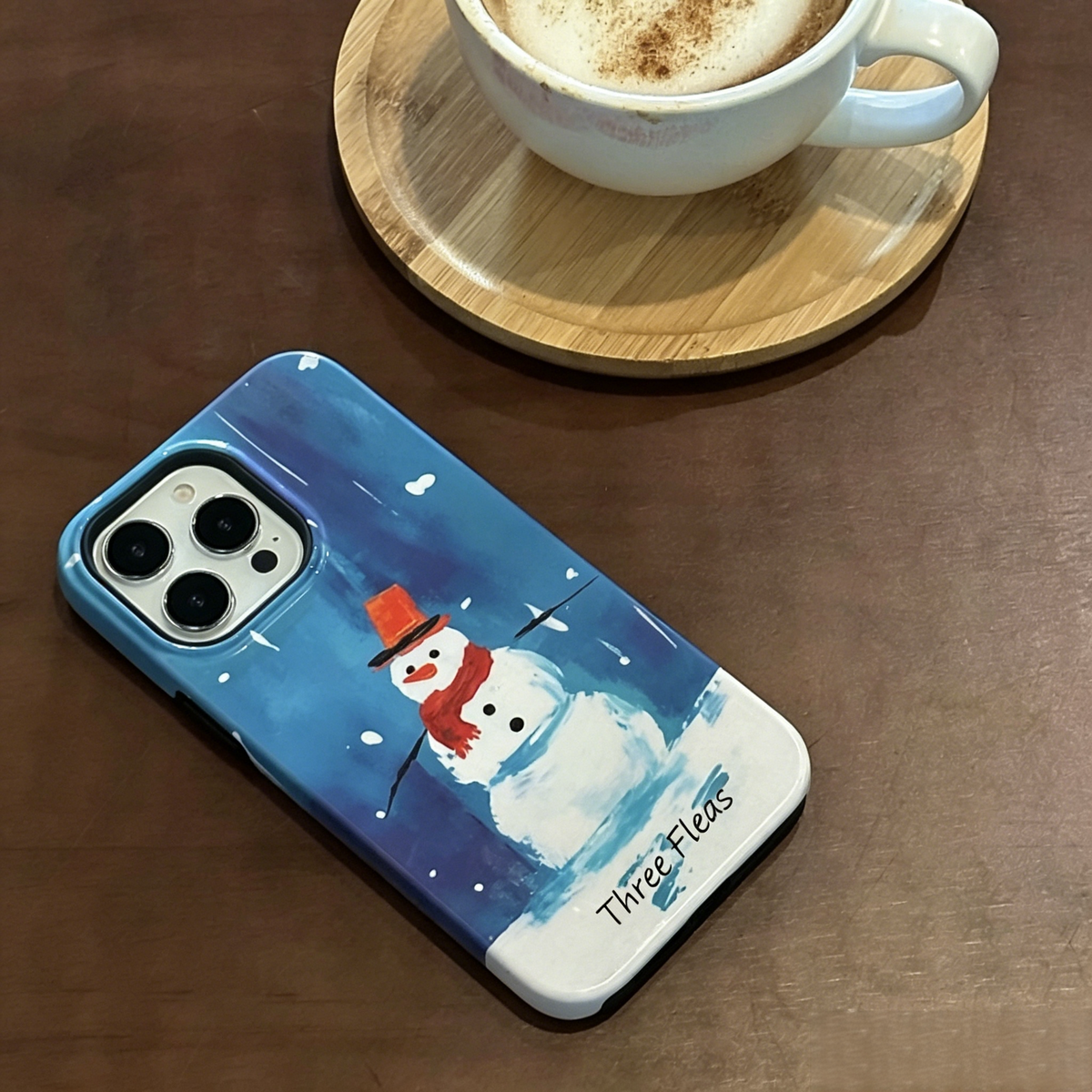 Artistic Winter Snowman Phone Case Double-layer Film Print