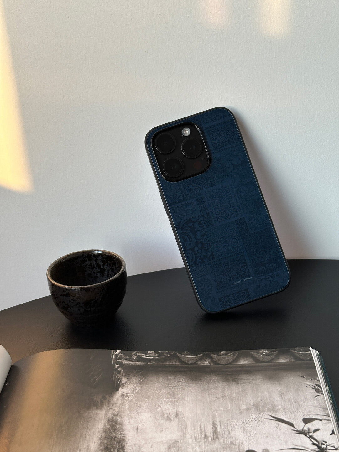 Midnight Blue Exotic Floral Pattern Phone Case | iPhone Case | Three Fleas
