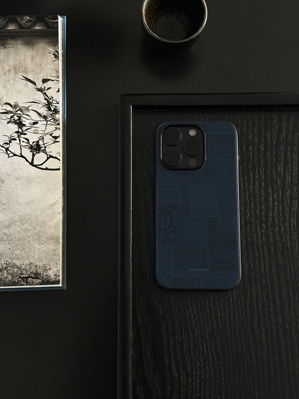 Midnight Blue Exotic Floral Pattern Phone Case | iPhone Case | Three Fleas