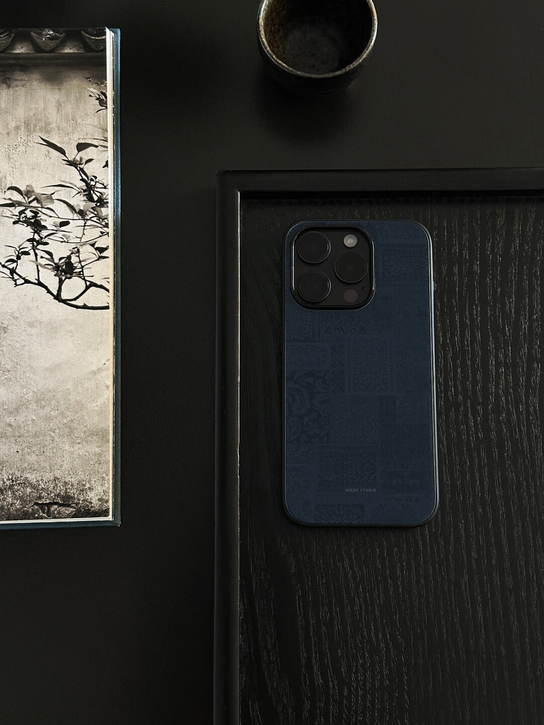 Midnight Blue Exotic Floral Pattern Phone Case | iPhone Case | Three Fleas