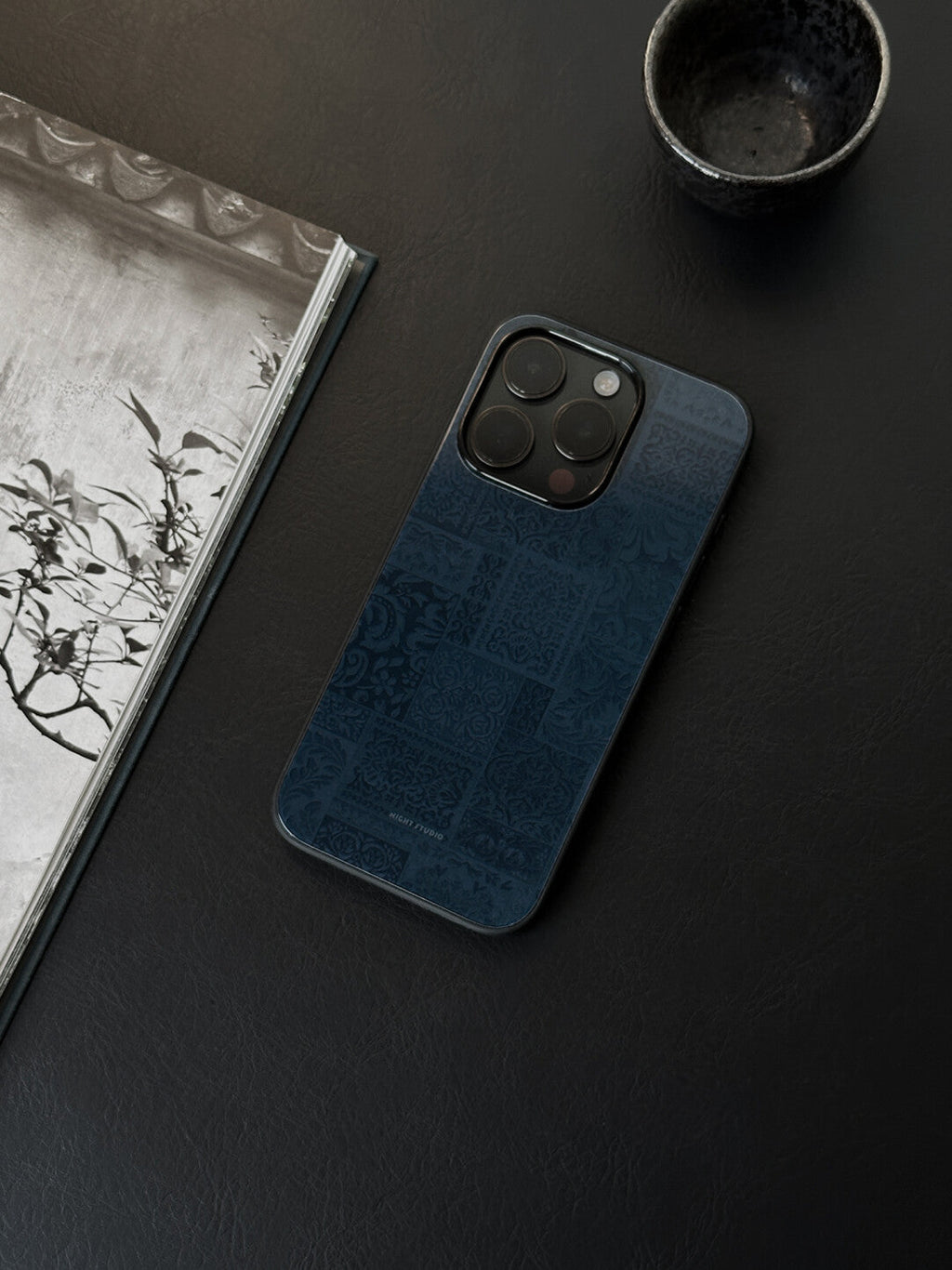 Midnight Blue Exotic Floral Pattern Phone Case | iPhone Case | Three Fleas