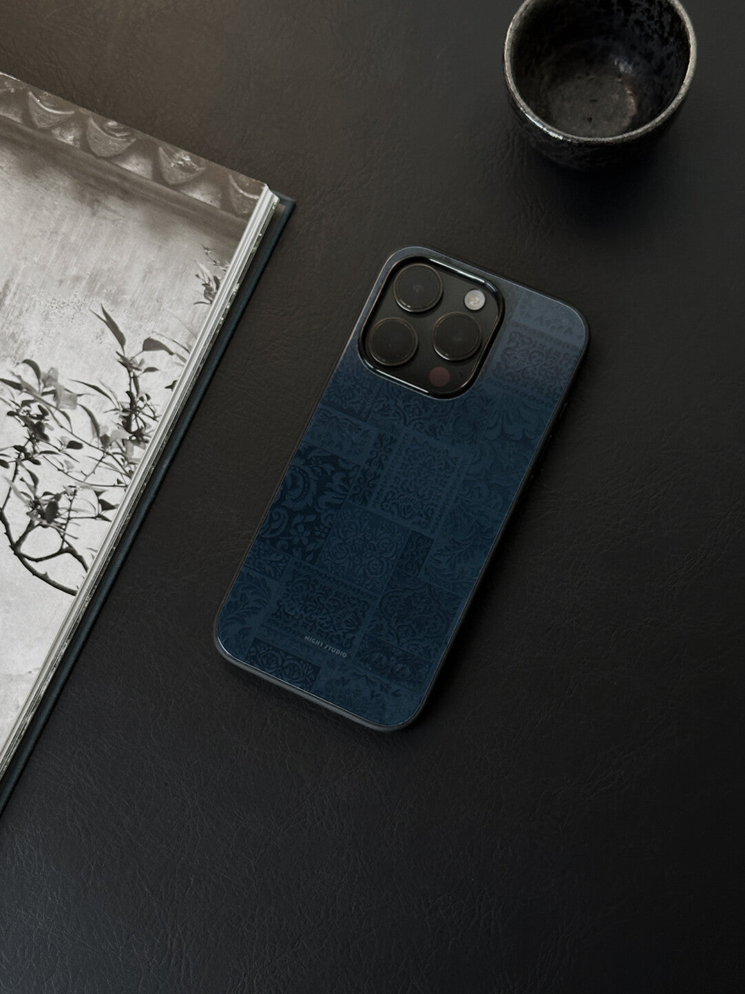 Midnight Blue Exotic Floral Pattern Phone Case | iPhone Case | Three Fleas