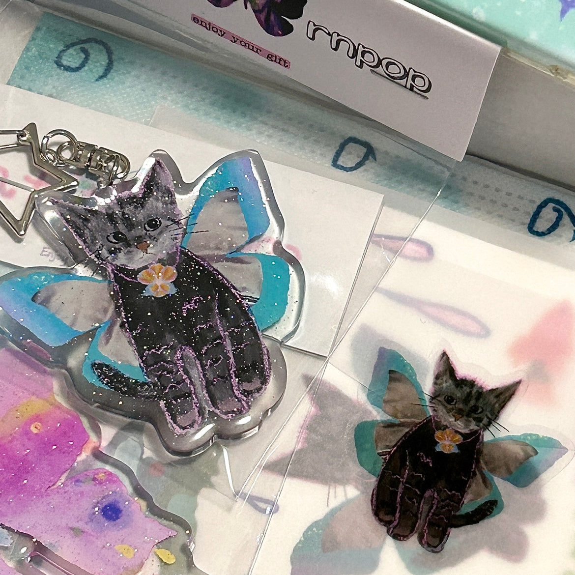 Glitter Butterfly Cat Charm | Phone Holders/Stands/Charm | Three Fleas