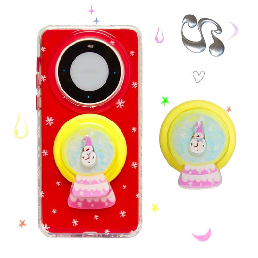 Crystal Ball Snowman Rotatable Magnetic Phone Holder-SATP