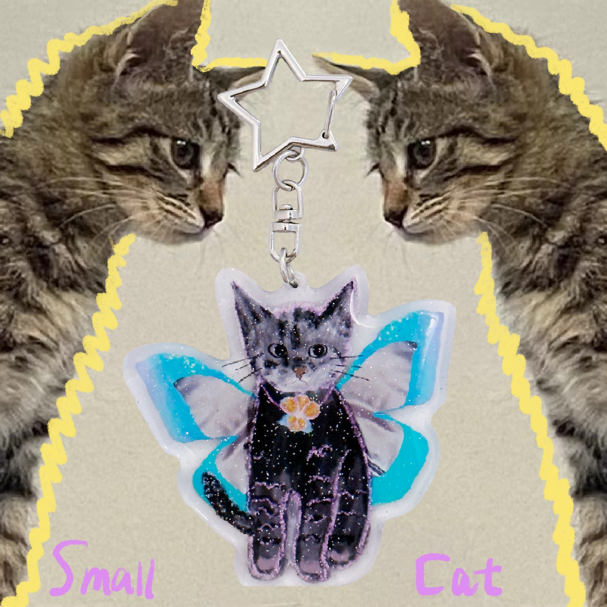 Glitter Butterfly Cat Charm | Phone Holders/Stands/Charm | Three Fleas