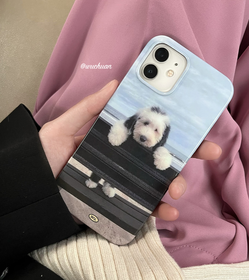 Watching The Sea Puppy Print Phone Case | iPhone Case | Three Fleas