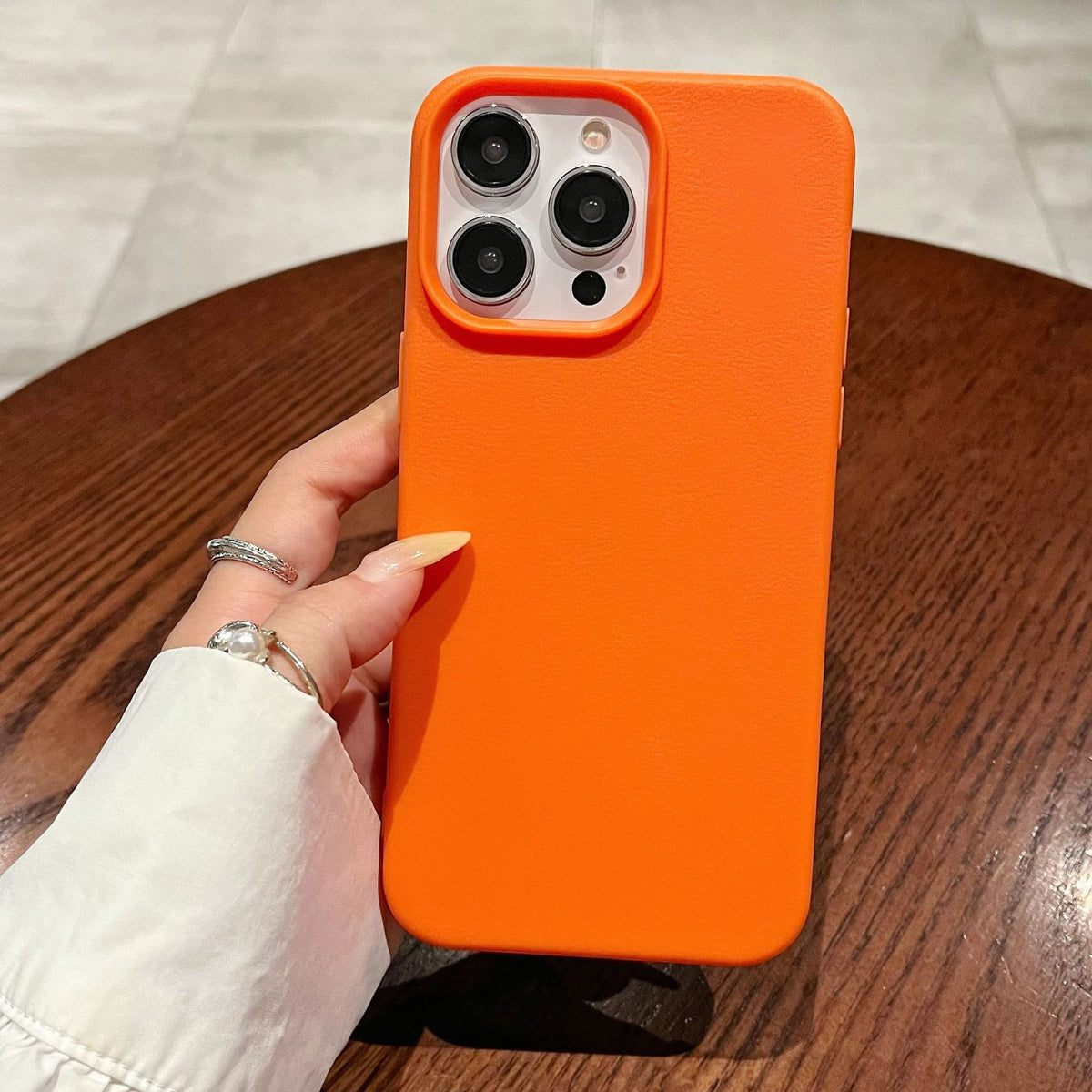Silicone Phone Case with Leather Texture