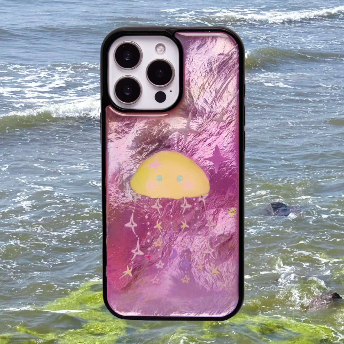 Fairytale Shimmer Jellyfish Epoxy Resin Phone Case-SATP
