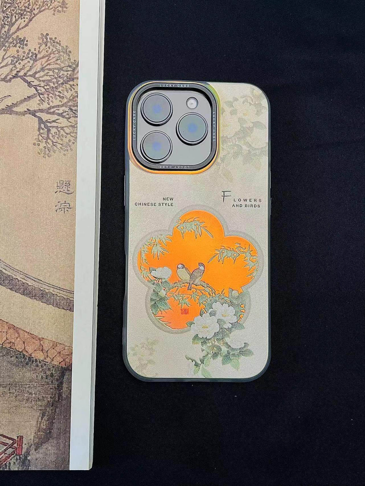 Chinoiserie Magpie on a Branch Laser Metallic Phone Case-YX