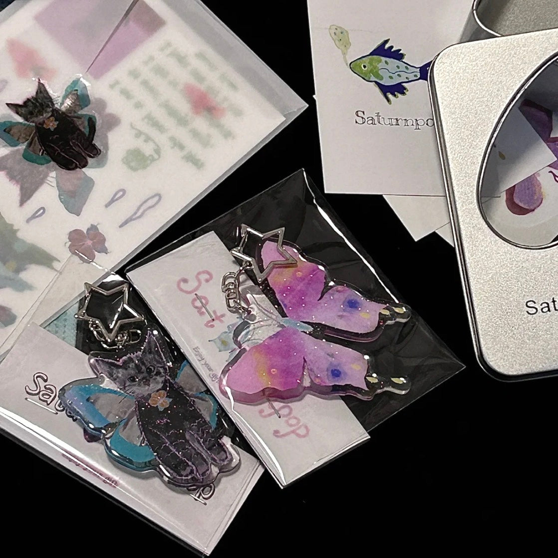 Glitter Butterfly Cat Charm | Phone Holders/Stands/Charm | Three Fleas