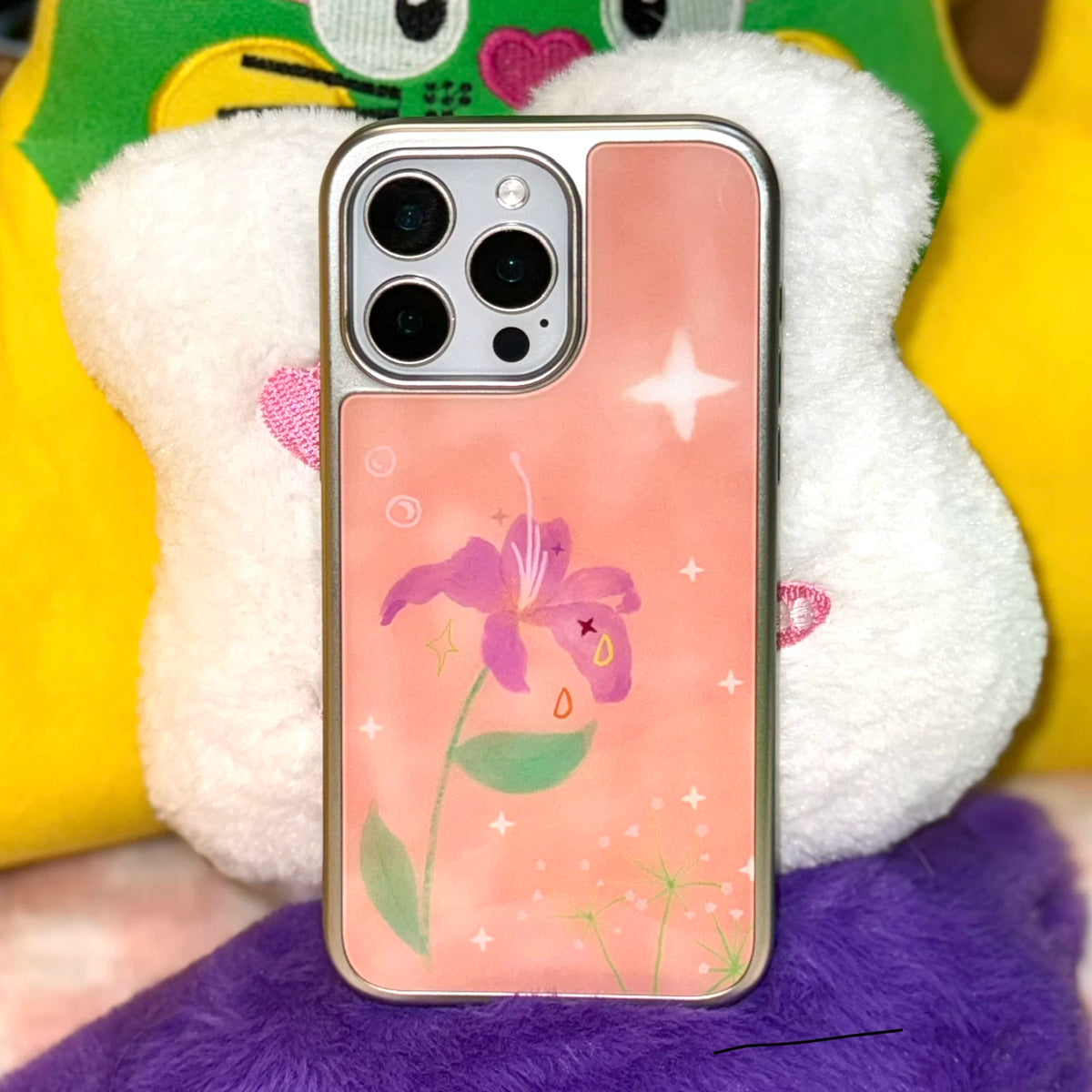 Fairytale Talking Flower Illustration Silver-Plated Phone Case-SATP