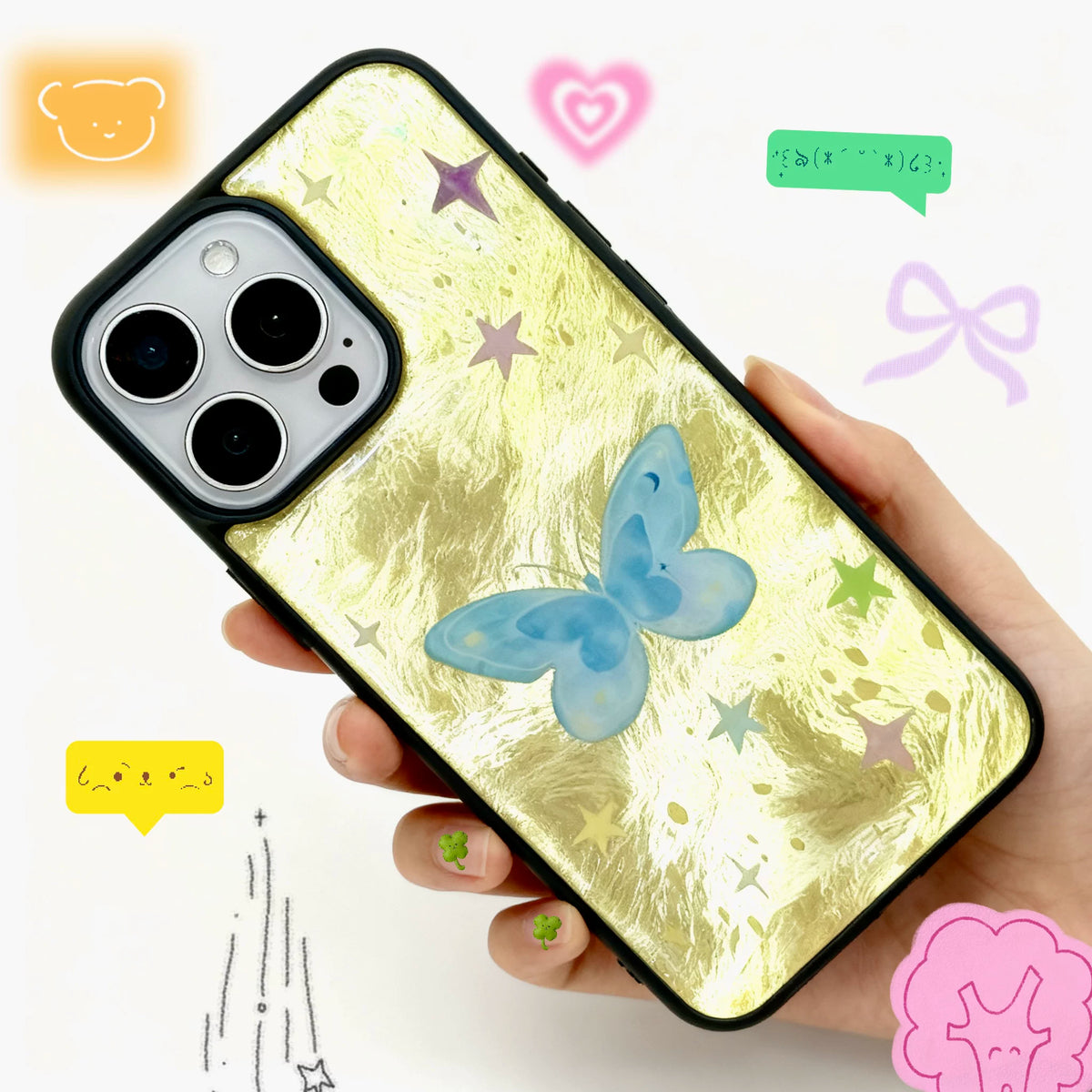 Fairytale Golden Butterfly Epoxy Resin Phone Case-SATP
