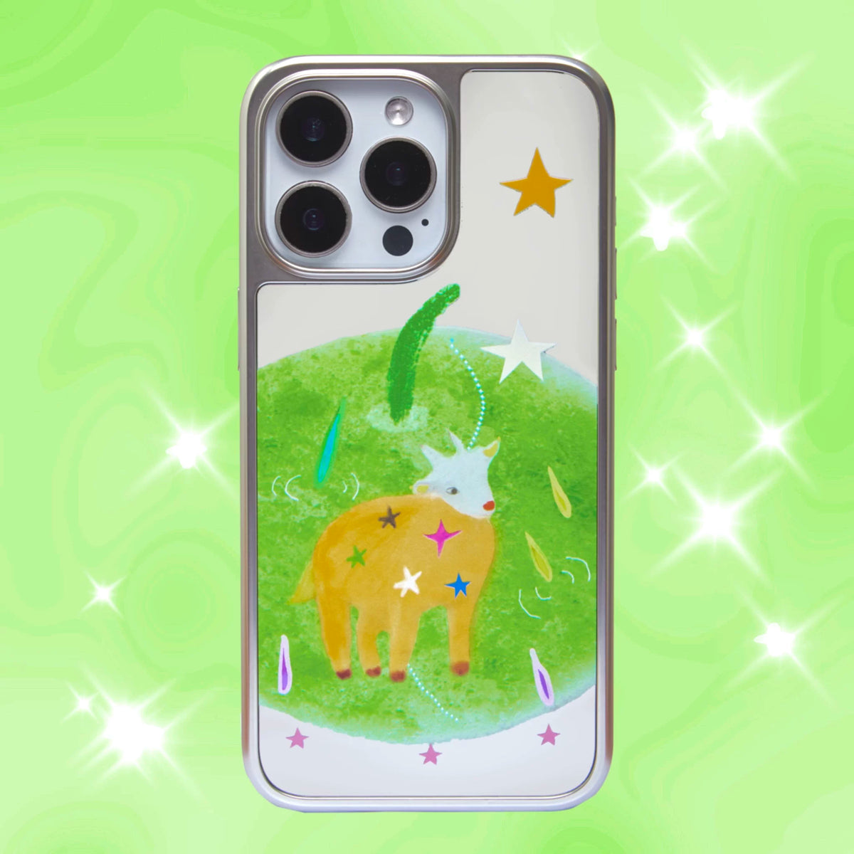 Fairytale Little Lamb on Apple Meadow Mirror Phone Case-SATP