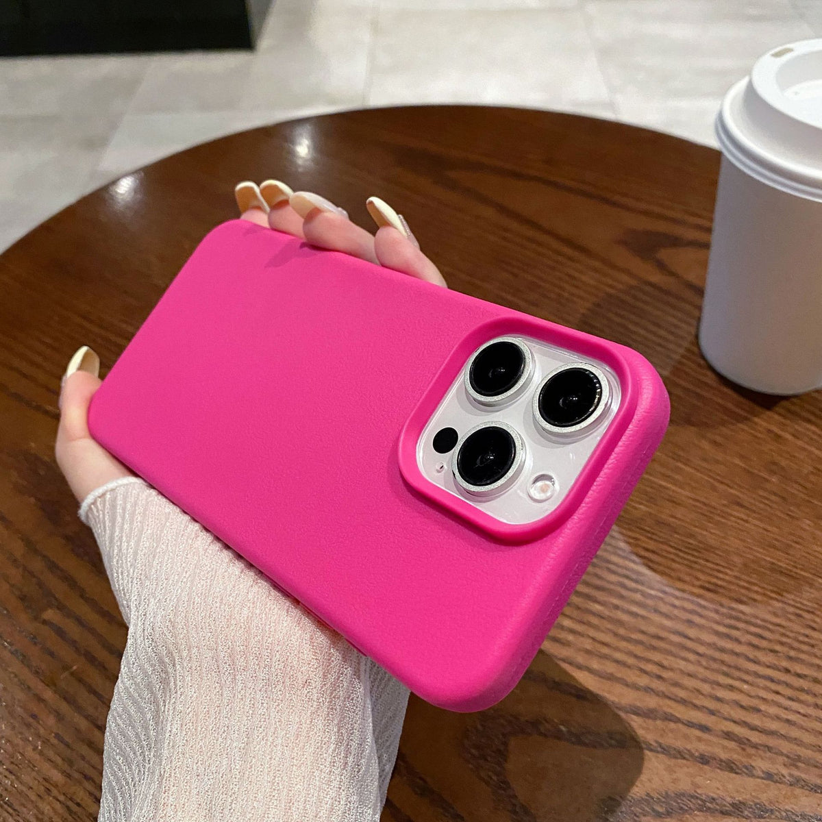 Silicone Phone Case with Leather Texture