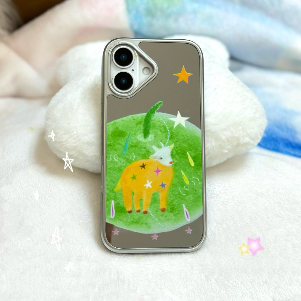 Fairytale Little Lamb on Apple Meadow Mirror Phone Case-SATP