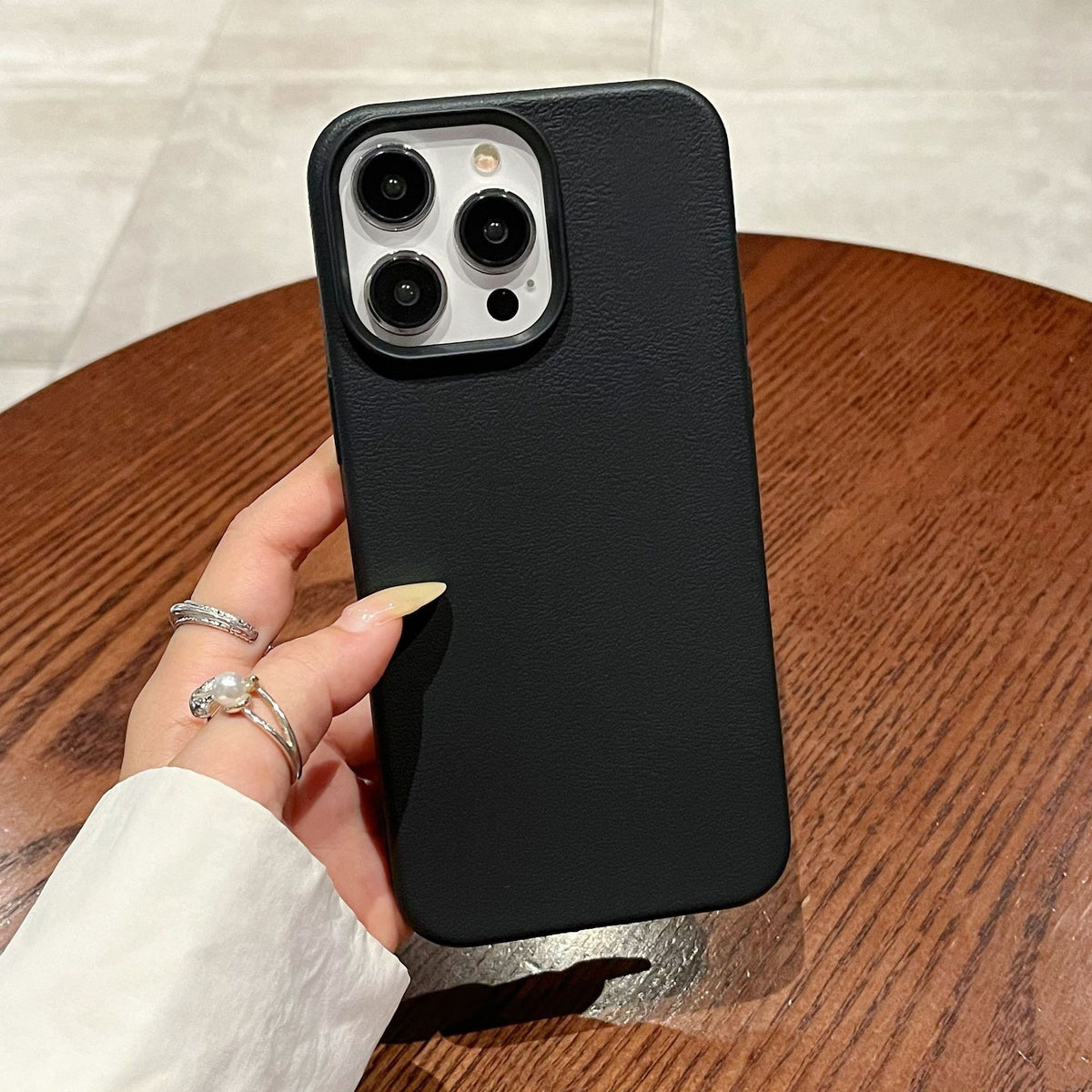 Silicone Phone Case with Leather Texture