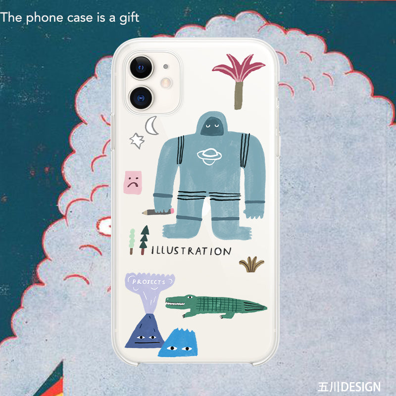 Sketch Cartoon Robot Phone Case