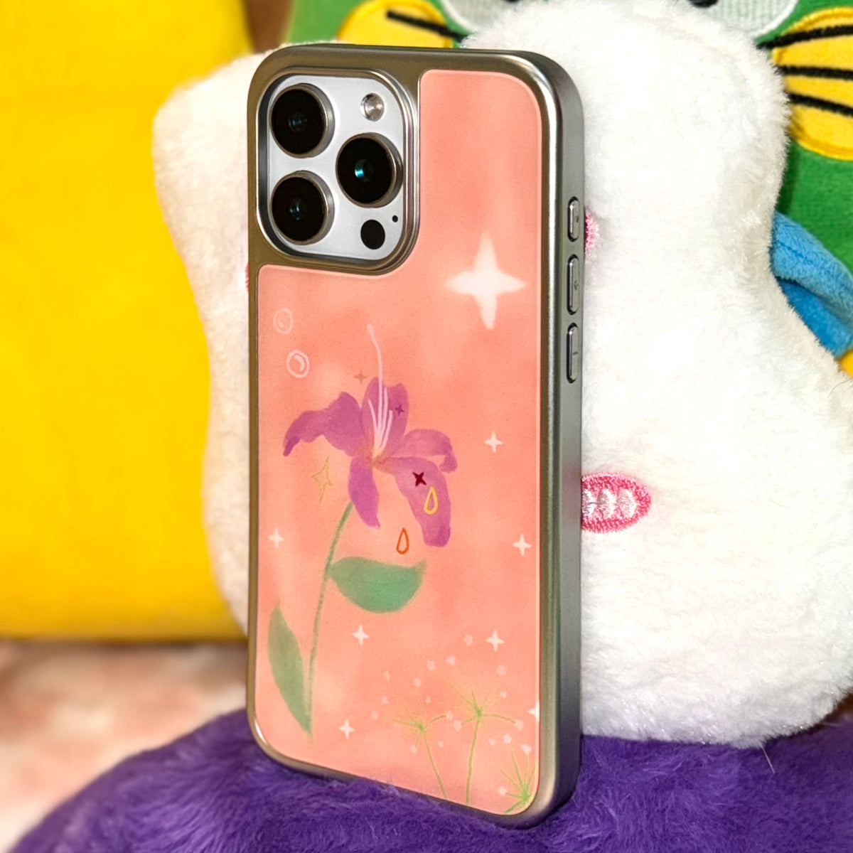 Fairytale Talking Flower Illustration Silver-Plated Phone Case-SATP