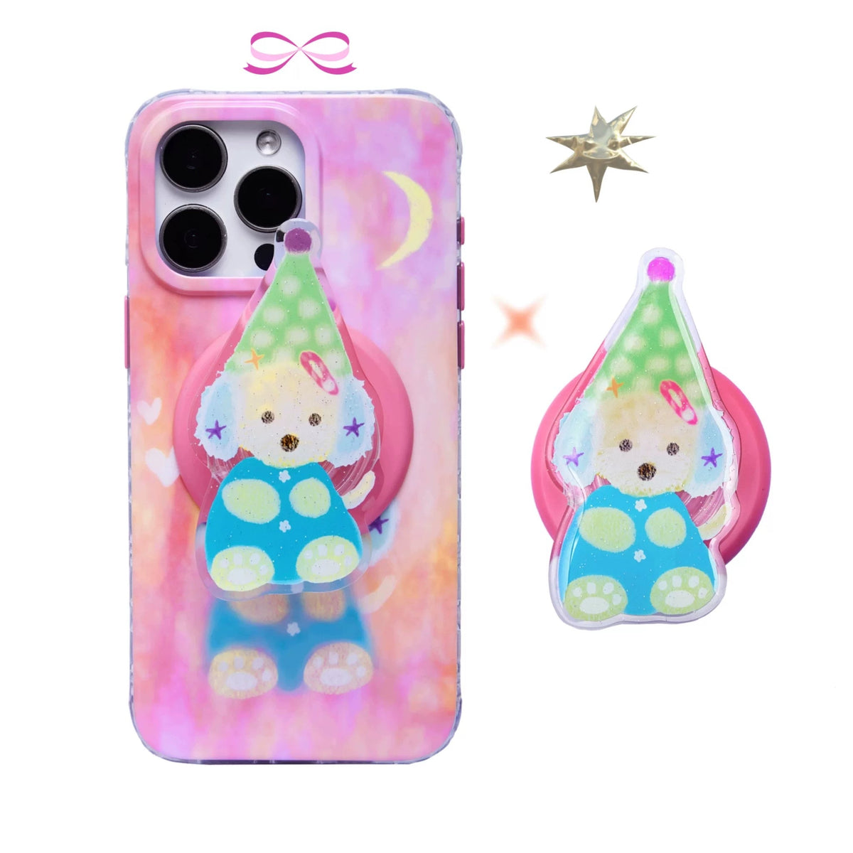 Christmas Puppy Glitter Magnetic Phone Stand-SATP