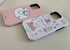 Lazy Sleeping Bear and Puppy Double Layer Phone Case