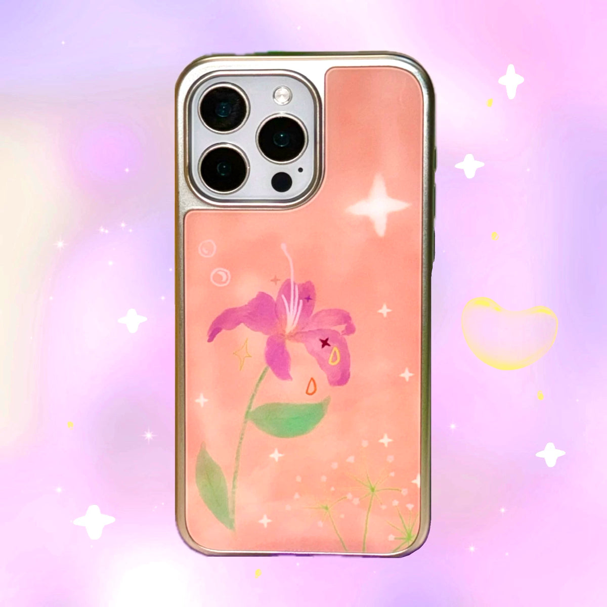 Fairytale Talking Flower Illustration Silver-Plated Phone Case-SATP
