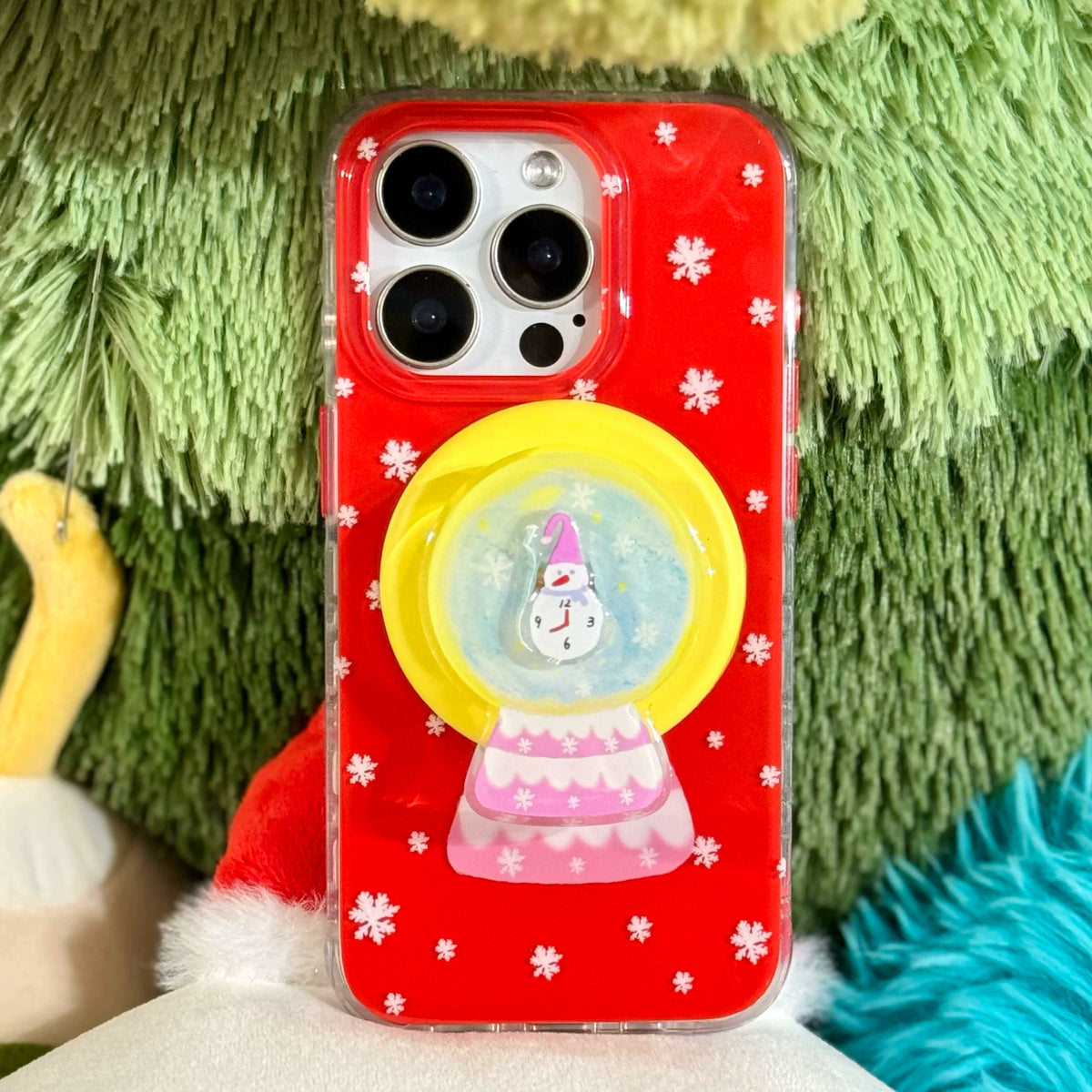Crystal Ball Snowman Rotatable Magnetic Phone Holder-SATP