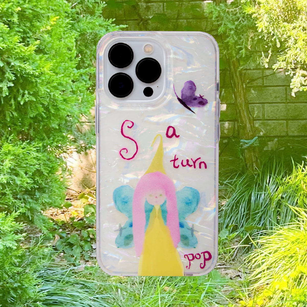 Fairytale Butterfly Girl Mother of Pearl Phone Case-SATP