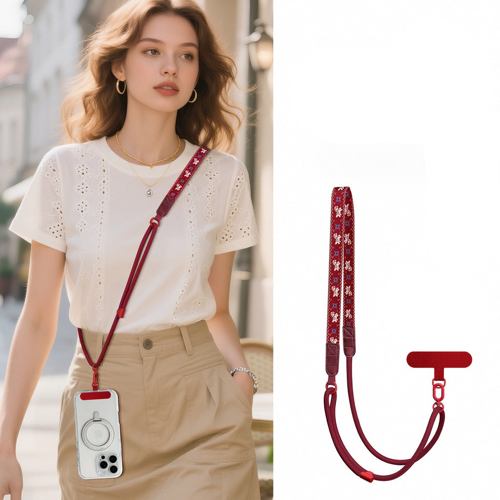 Cartoon Print Adjustable Phone Strap Crossbody
