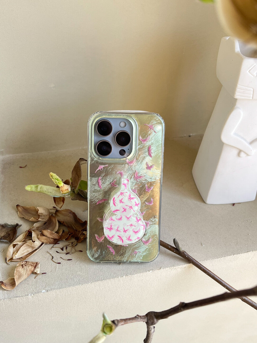 Pink Butterfly Gourd Glitter Phone Case | iPhone Case | Three Fleas