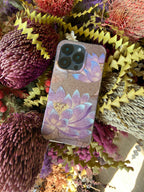 Purple Lucky Lotus Bloom Phone Case | iPhone Case | Three Fleas