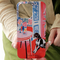 Artistic Red Couch Dog Phone Case Double-layer Film Print