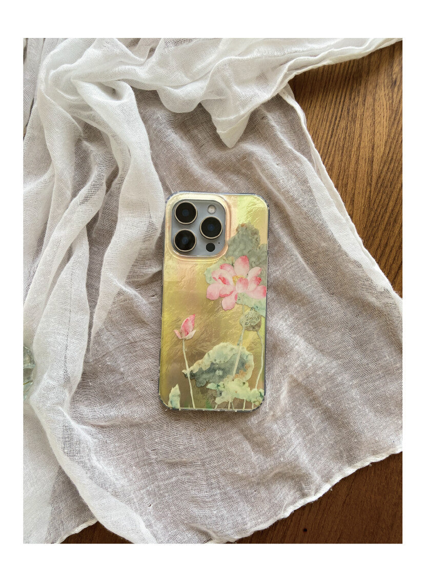 Summer Pink Sparkling Lotus Phone Case | iPhone Case | Three Fleas