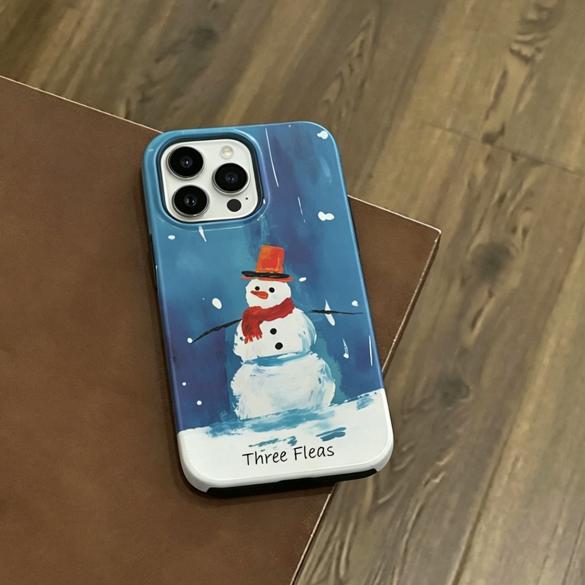 Artistic Winter Snowman Phone Case Double-layer Film Print