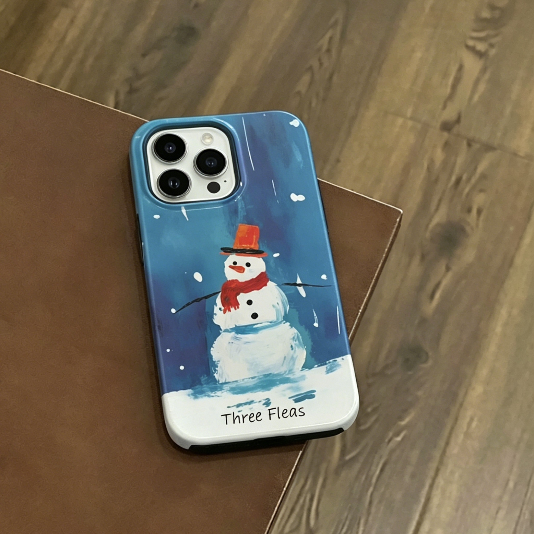 Artistic Winter Snowman Phone Case Double-layer Film Print