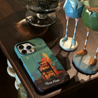 Aesthetic Burning Chair Painting Phone Case Double-layer Film Print