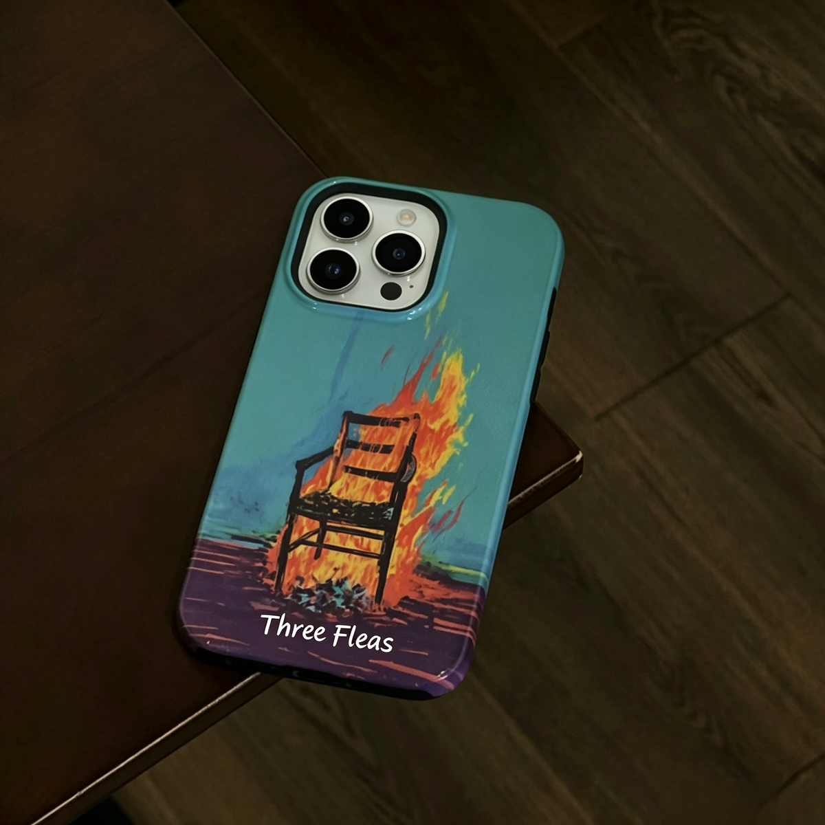 Aesthetic Burning Chair Painting Phone Case Double-layer Film Print