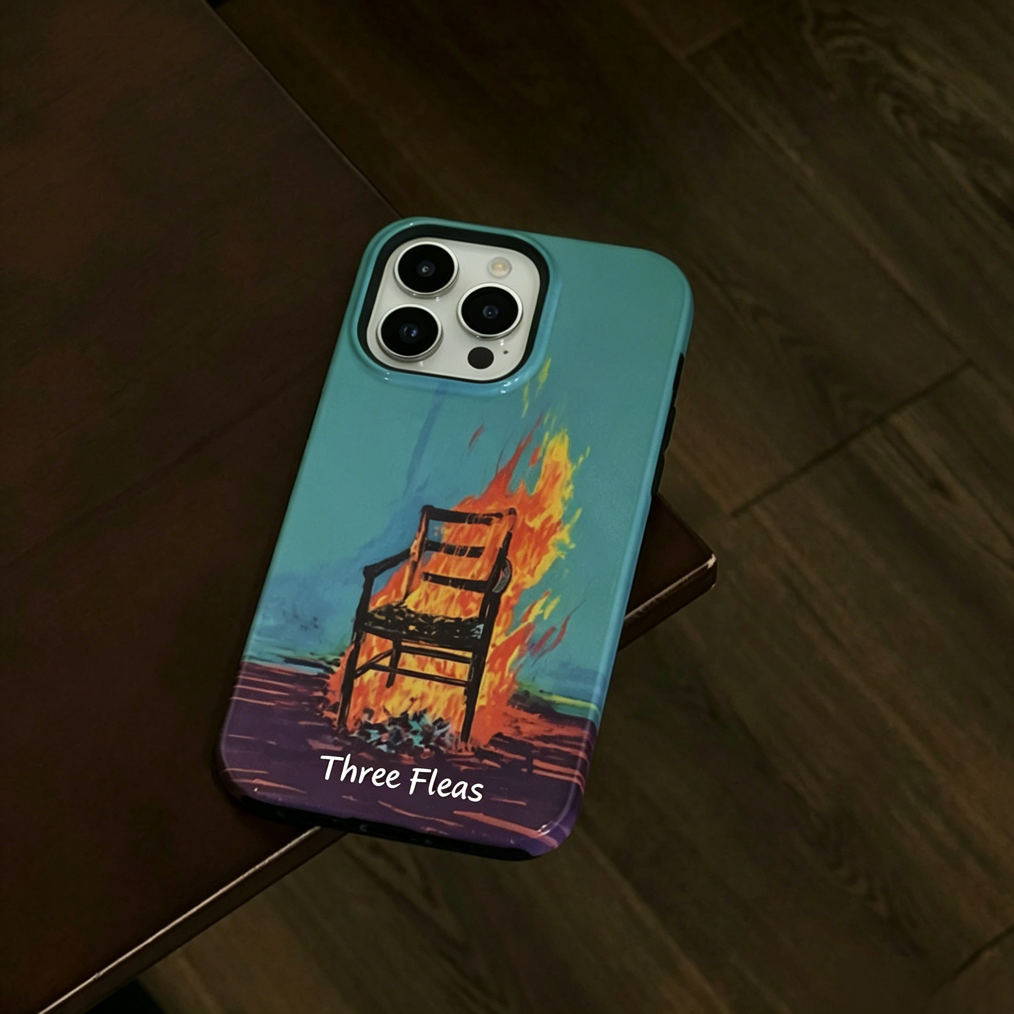 Aesthetic Burning Chair Painting Phone Case Double-layer Film Print