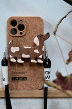 Wooden Puppy Phone Case Back Clip | Phone Holders/Stands/Charm | Three Fleas