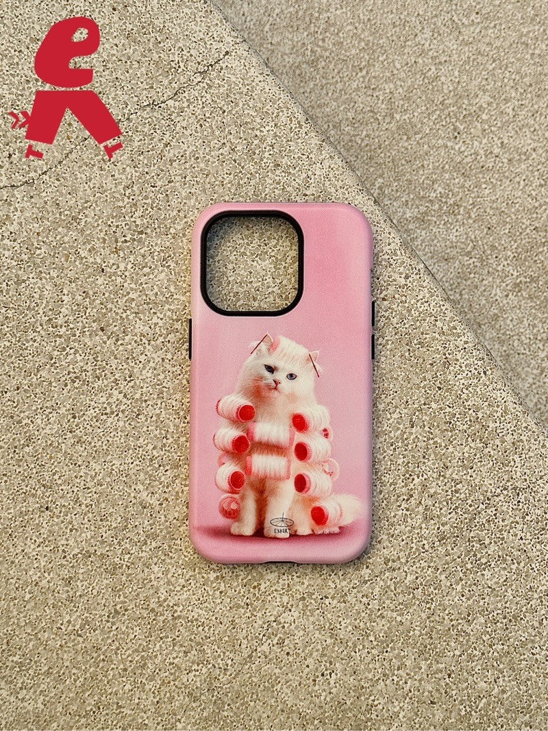 Xmas Pink Cat Double Layer Phone Case | iPhone Case | Three Fleas