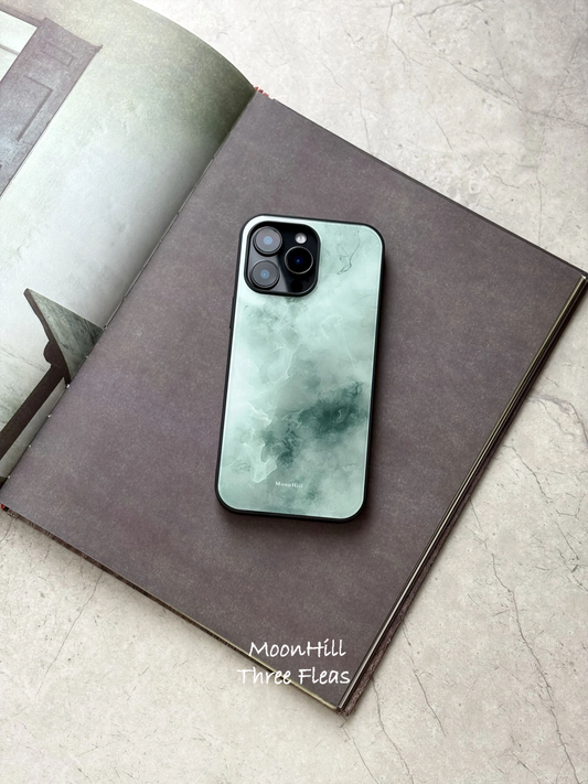 Chinoiserie Emerald Mist Tempered Glass Phone Case-MH