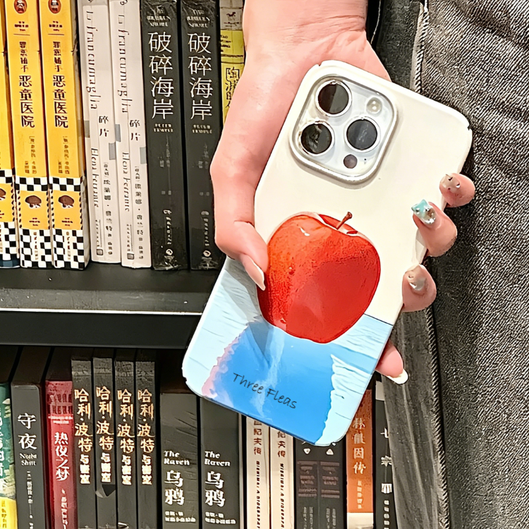 Surrealist Red Apple & Ocean Phone Case Double-layer Film Print