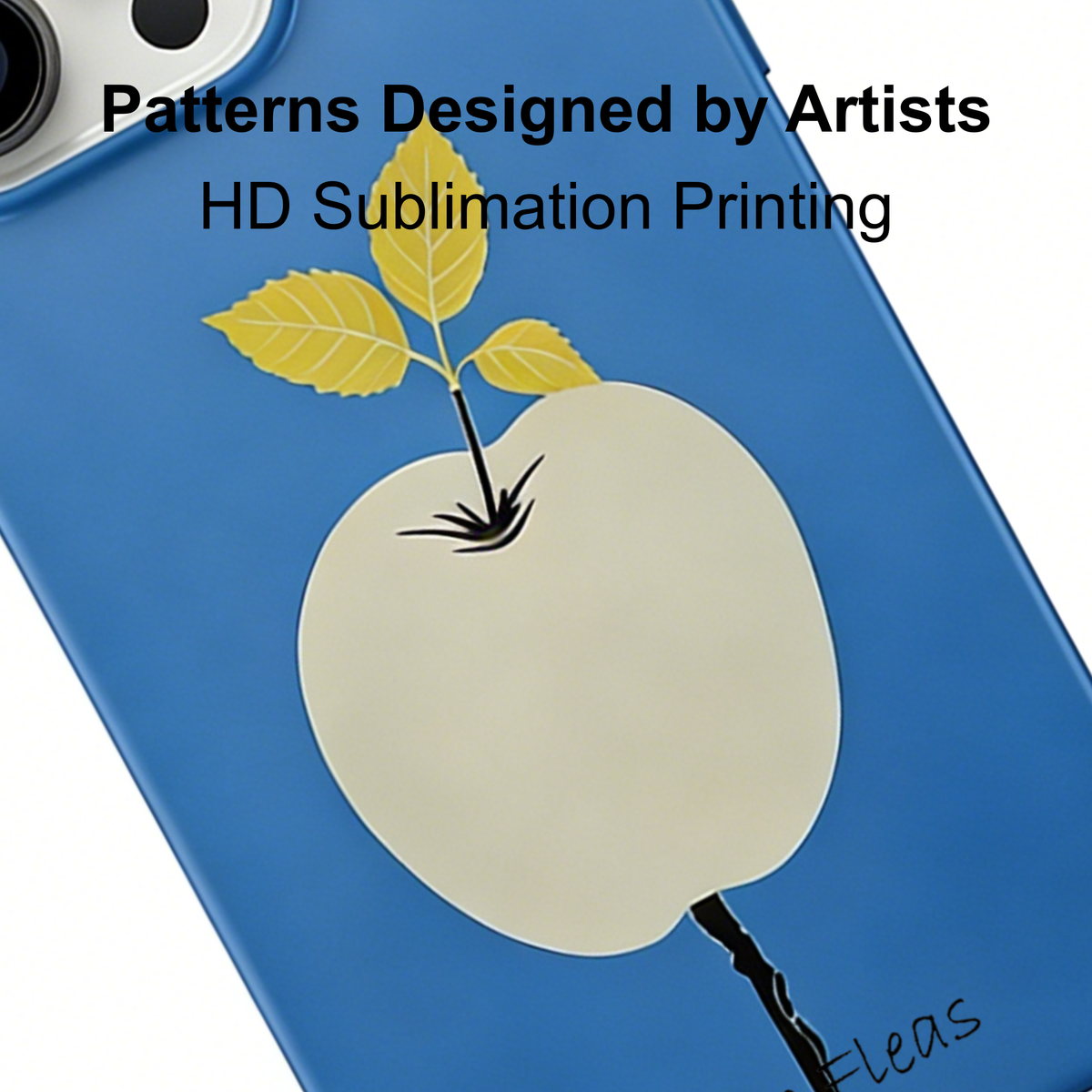 Minimalist Apple Blue Phone Case Double-layer Film Print
